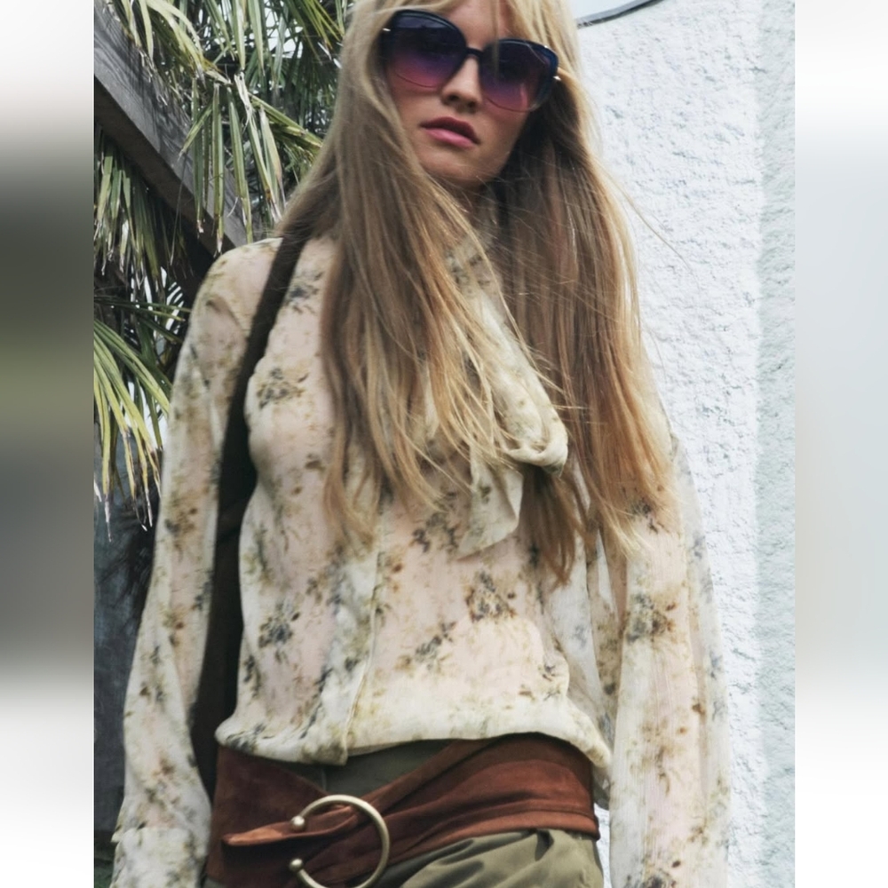 TIED BLOUSE ZW COLLECTION SIZE S